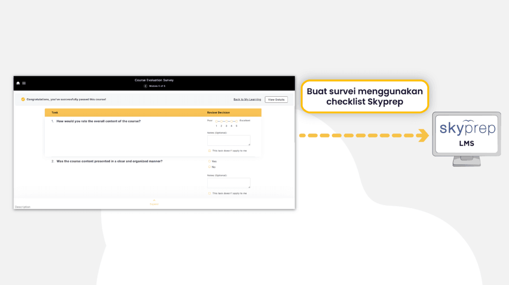 SkyPrep LMS Report Extraction and Data Analytics Tool Indonesia Survey dashboard